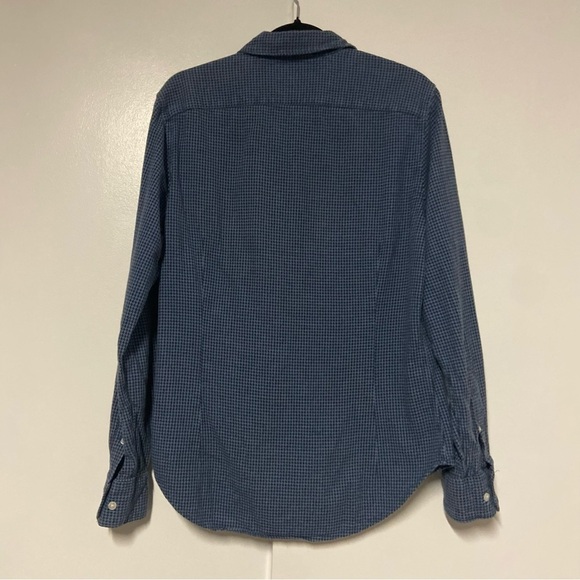 Bonobos Slim Fit Blue Houndstooth Textured Long Sleeve Shirt Size M - Picture 7 of 8